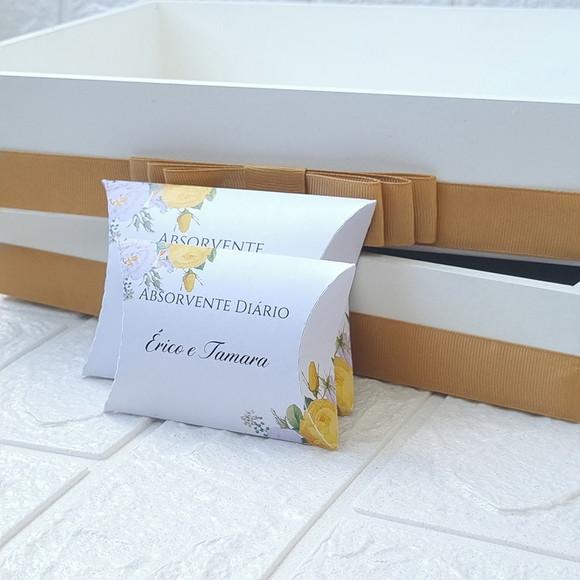 Duas Bandejas e Kit Toalete Fem e Masc Floral Amarelo