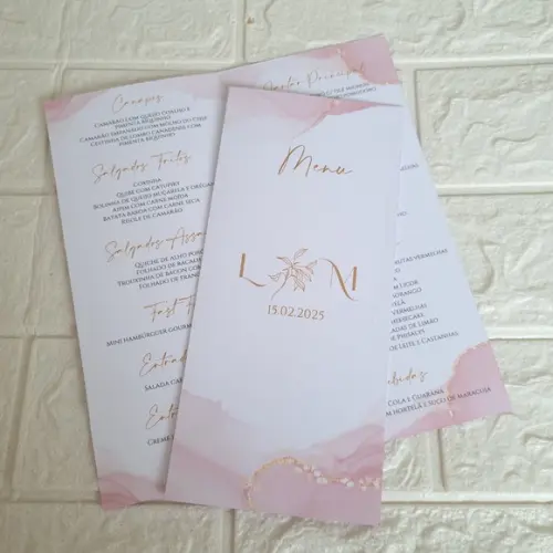 Menu Cardápio Casamento Perolado