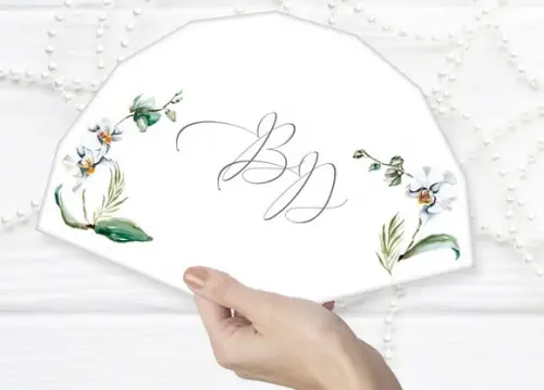 Leque Personalizado de Papel para Casamento