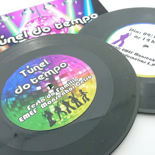 Convite Vinil Anos 80 Disco