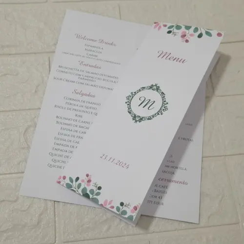 Cardápio Menu 15 Anos