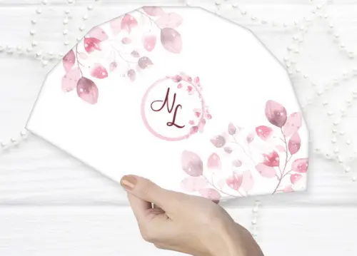 Leque Personalizado de Papel Casamento
