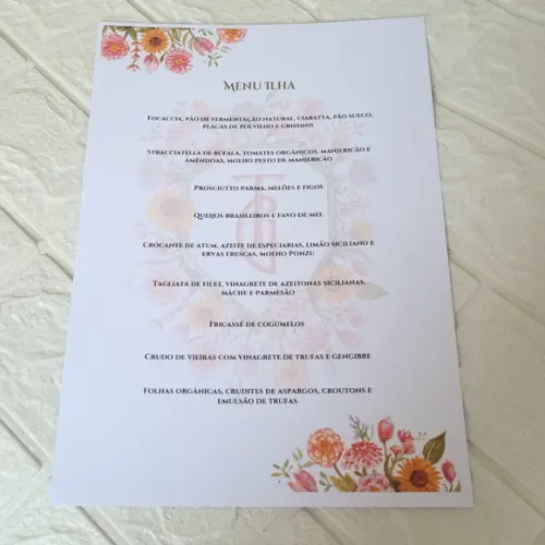 Menu Cartão Drink Casamento