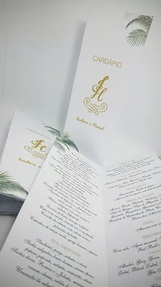 Menu Cardápio Casamento Perolado