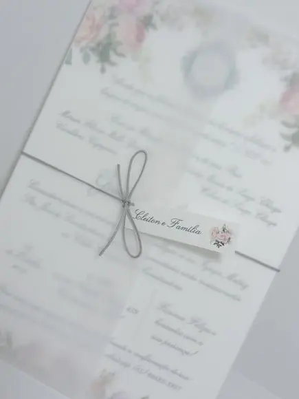 Convite Casamento Papel Vegetal