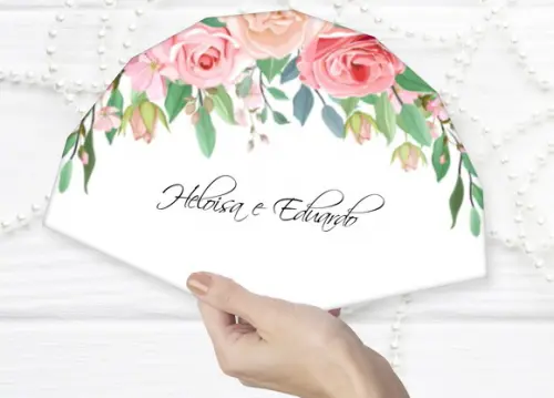150 Unids. de Leque Personalizado Casamento