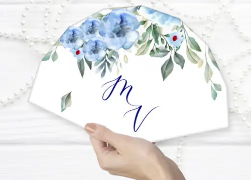 100 Unidades de Leque Personalizado de Papel para Casamento