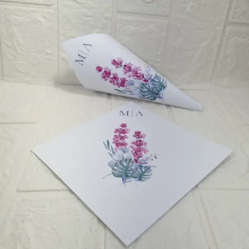 Cone para Pétala de Rosas Casamento Lavanda