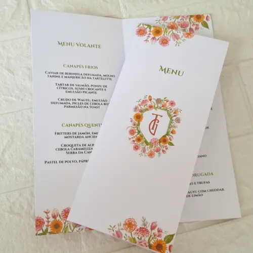 Cardápio Menu Casamento
