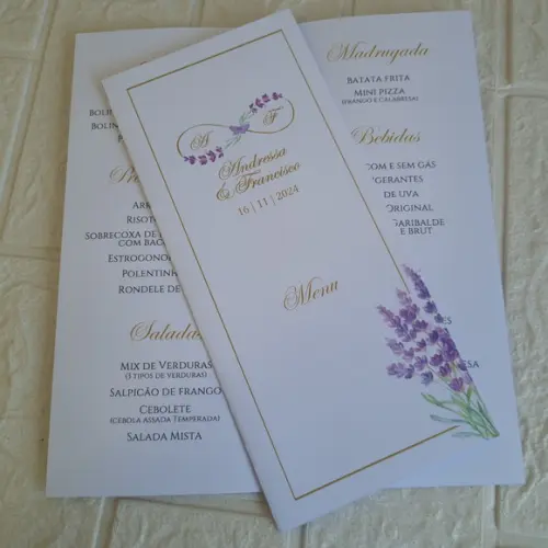 Cardápio Menu Lavanda