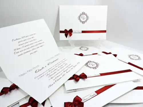 Convite Casamento Clássico Marsala