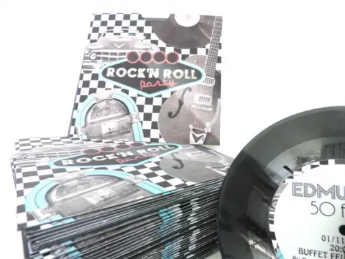 Convite Vinil Rock'n Roll