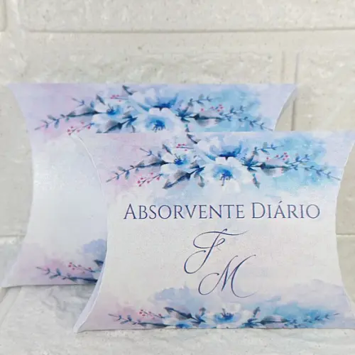 Kit Toalete Perolado Floral Azul