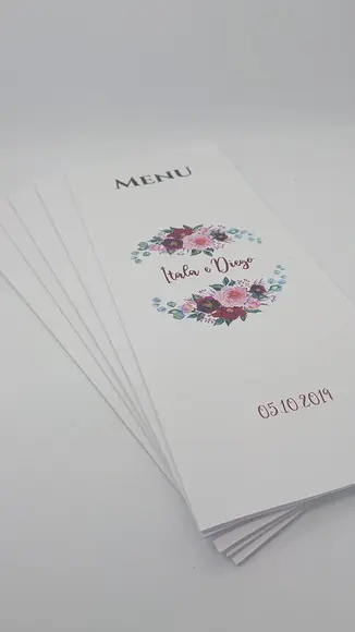 Cardápio Menu Florais Marsala