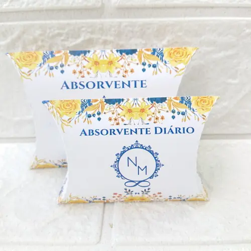 Kit Toilette Floral Amarelo e Azul