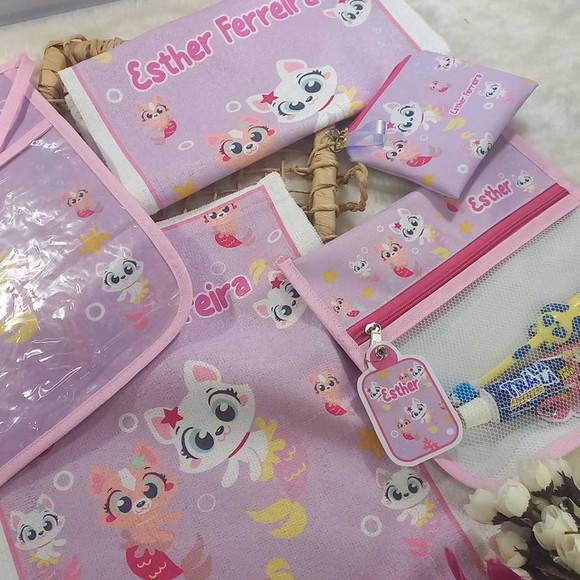 2x Saquinho 30x30 Personalizado 6x Toalhinha, 2x Estojo Buca