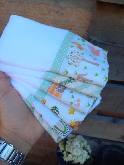 6x Fralda Pano, Boca, Babete, 100% Algodão, Enxoval do Bebê.