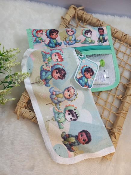 Estojo Higiene Bucal com Toalhinha Personalizada.