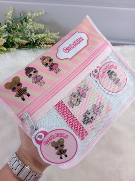 Estojo Higiene Bucal com Toalhinha Personalizada.
