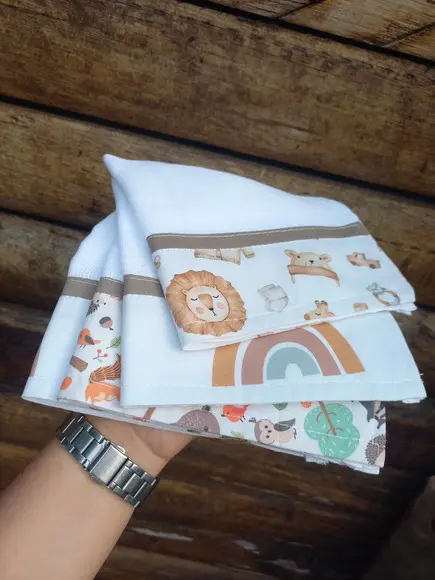 4x Fralda Pano, Boca, Babete, 100% Algodão, Enxoval do Bebê.