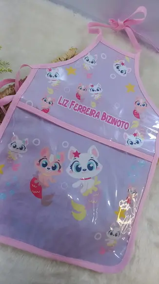Avental Infantil Impermeável Pintura Escolar Brincadeira