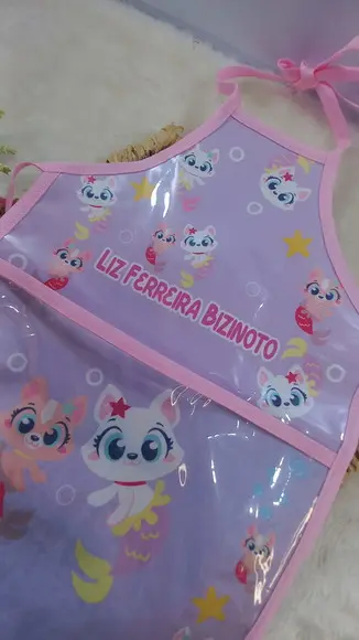 Avental Infantil Impermeável Pintura Escolar Brincadeira