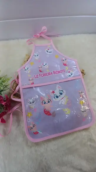 Avental Infantil Impermeável Pintura Escolar Brincadeira