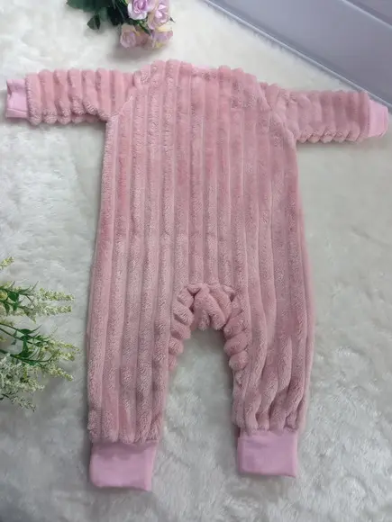 Macacão Bebê Fleece Canelado, Rn/egg