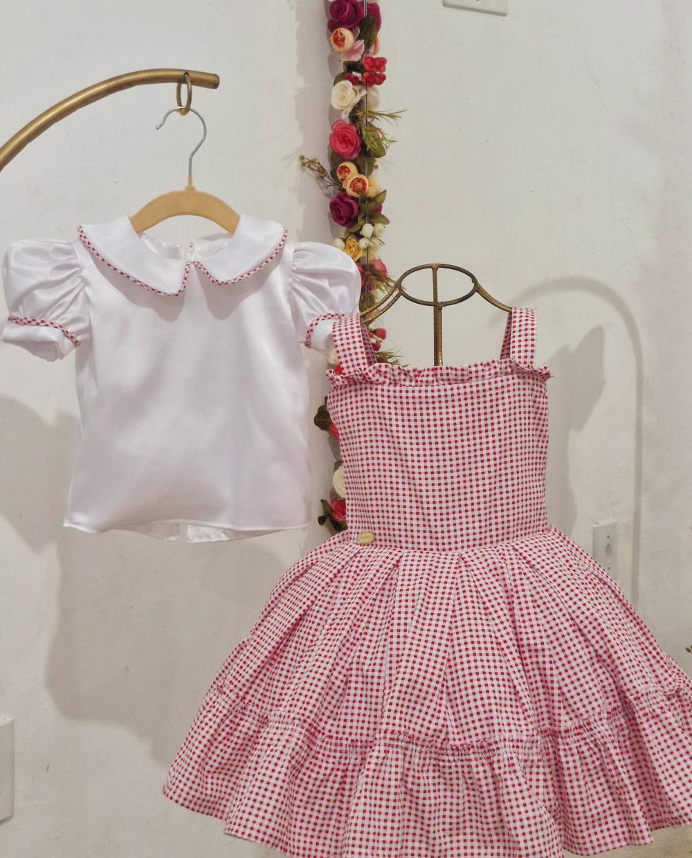 Vestido Xadrez Vermelho Bonequinha