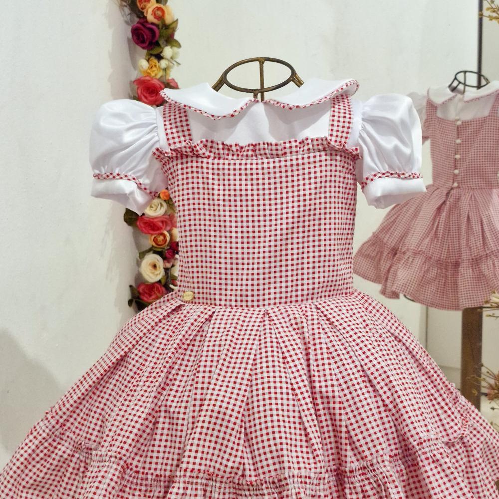 Vestido Xadrez Vermelho Bonequinha