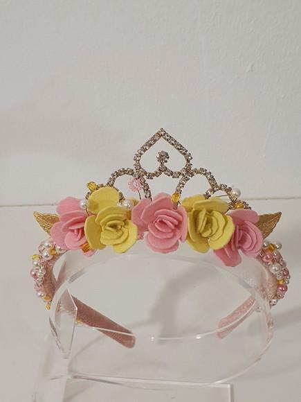 Tiara Coroa Flores Princesa Disney