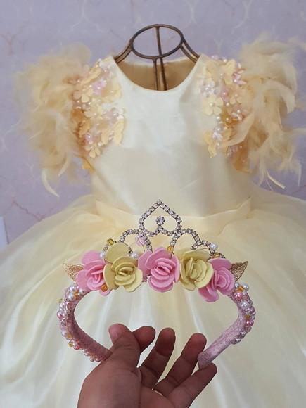 Tiara Coroa Flores Princesa Disney