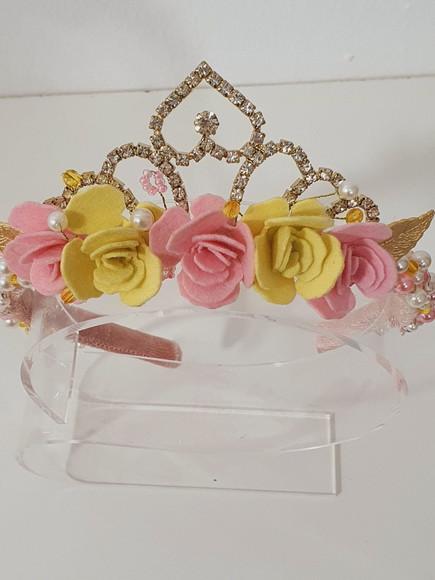 Tiara Coroa Flores Princesa Disney