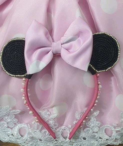 Tiara da mínnie Rosa