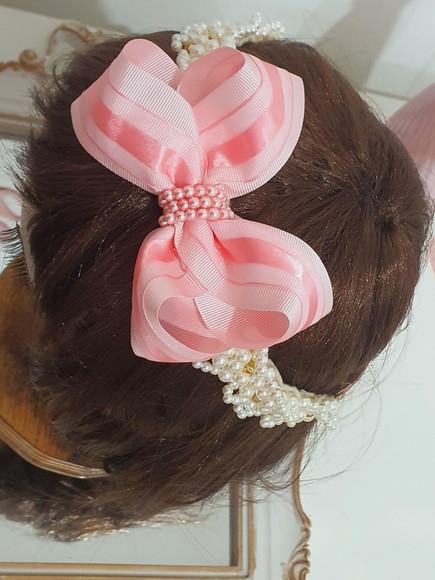 Tiara Faixa Perolas Laço