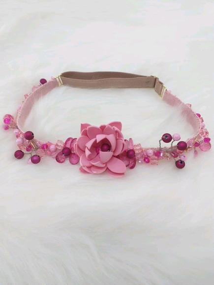 Tiara headband rosa mimosa