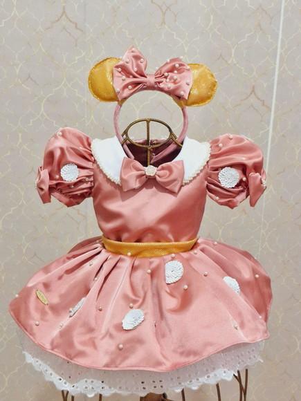 Tiara Minnie Rosé Dourada