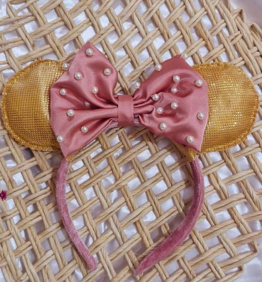 Tiara Minnie Rosé Dourada