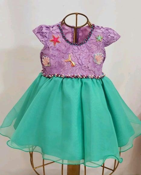 Vestido Ariel Pequena Sereia