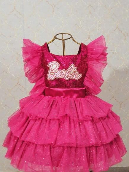Vestido Barbie Fluflu Rosa Pink