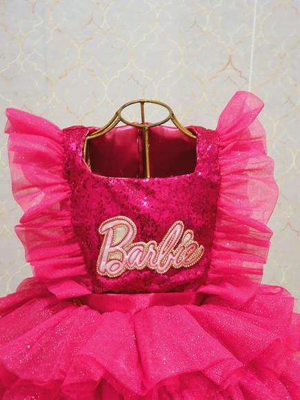 Vestido Barbie Fluflu Rosa Pink