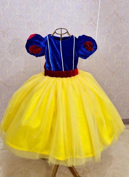 Vestido Branca Neve Corpo Veludado