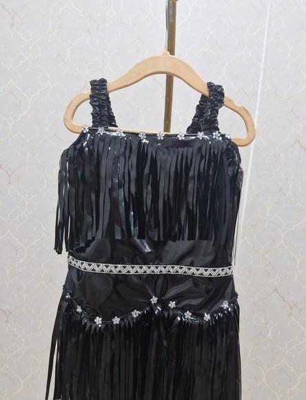Vestido Cawgirl Preto Franja