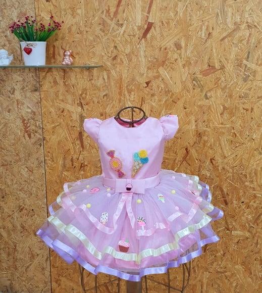 Vestido Confeitaria Colorida
