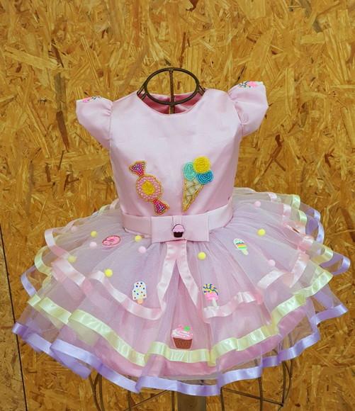 Vestido Confeitaria Colorida