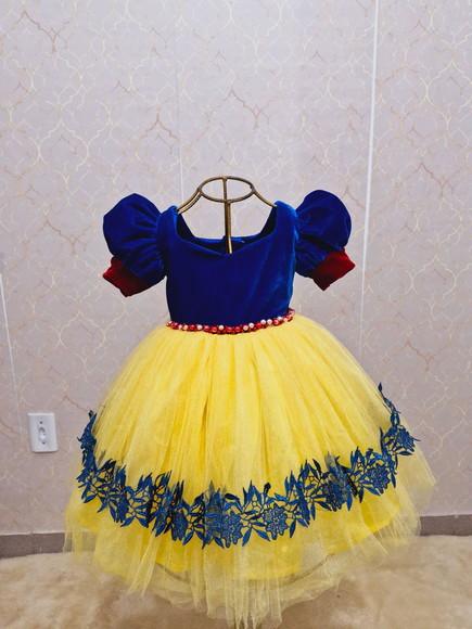 Vestido da Branca de Neve Barrado Renda
