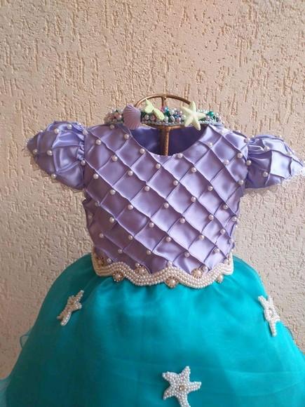 Vestido infantil fundo do mar