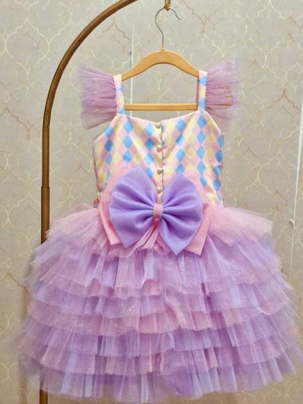 Vestido l Stitch e Angel Colorido Luxo