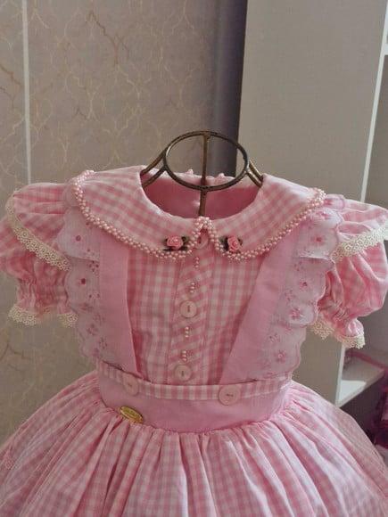 Vestido Luxo Fazendinha Cor de Rosa