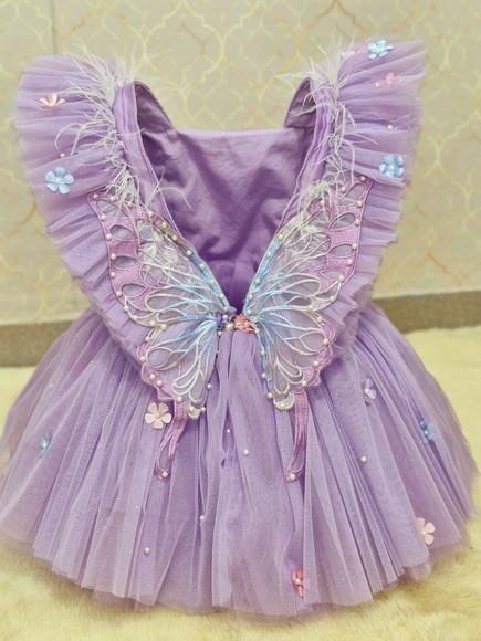 Vestido Luxuoso Rosa Asa Fixa